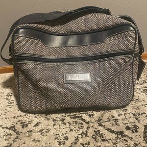 Vintage 80s tweed Jordache Luggage carry on shoulder bag